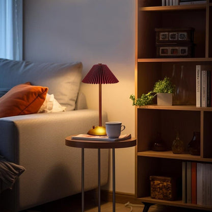 LED Table Lamp with 3 Brightness Levels, USB Desk Lamp for Bedside Desk Dining Table, Red