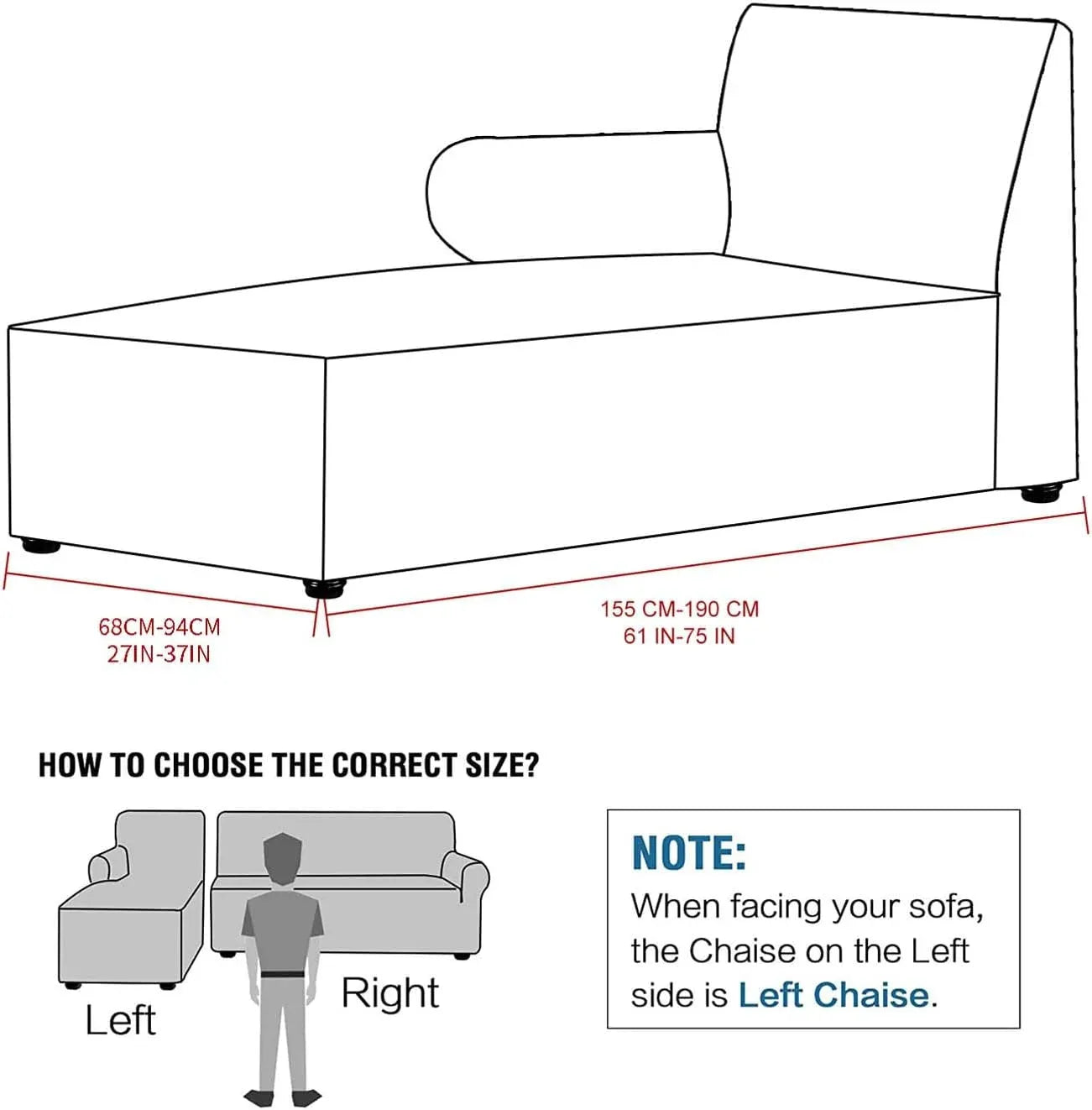 Velvet Chaise Lounge Slipcover, Stretch Anti Slip Sofa Protector for Pets, Right Grey