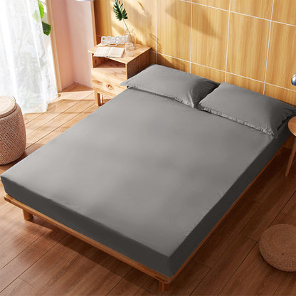 King Size Fitted Sheet, 100% Egyptian Cotton, Deep Pocket Premium Cotton Mattress Sheet,Double Bed Fitted Sheet Piece Non-Slip Fixed Bed Cover All-Inclusive Mattress Protection Bed Cover Gray