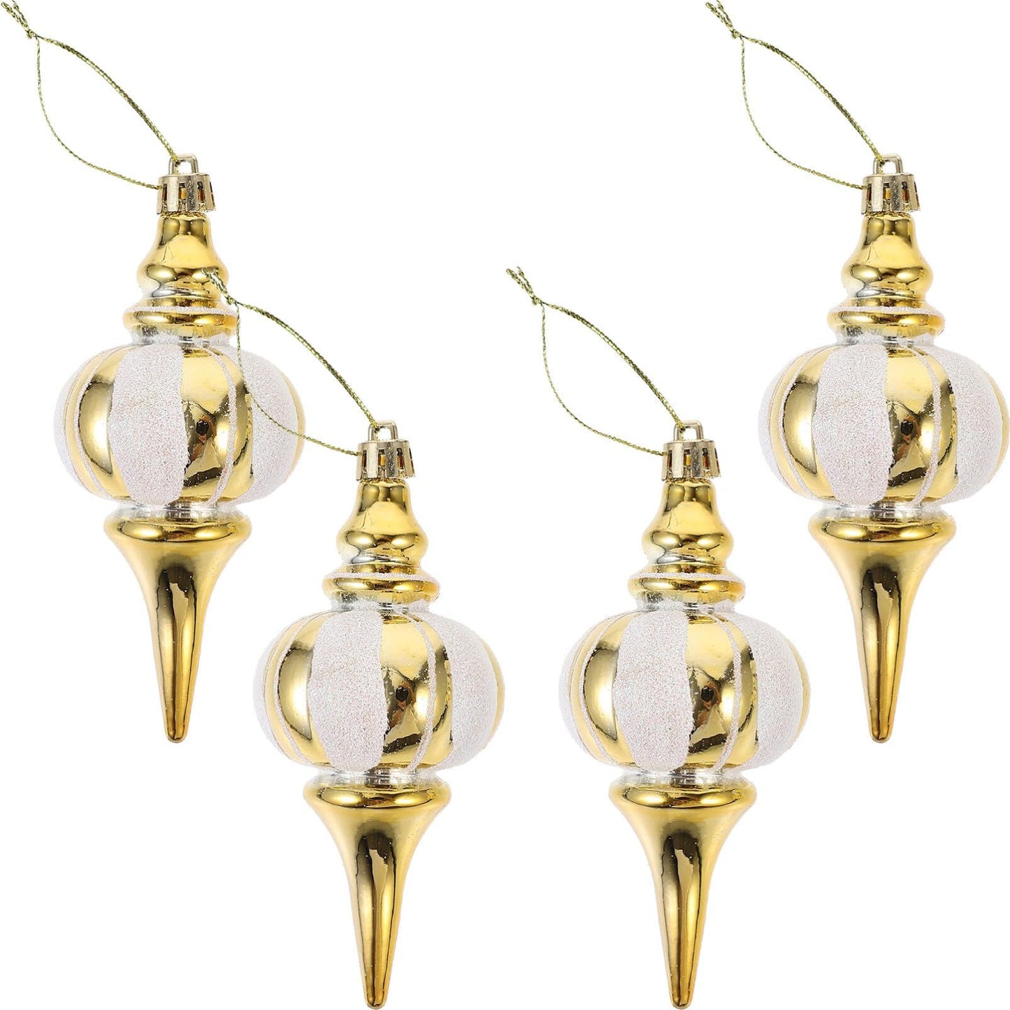 4Pcs Shatterproof Christmas Ornament Plastic Christmas Ball Drop Tree Pendant Hanging Decoration Holiday Trees Decor Golden