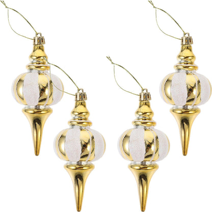 4Pcs Shatterproof Christmas Ornament Plastic Christmas Ball Drop Tree Pendant Hanging Decoration Holiday Trees Decor Golden