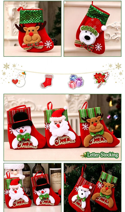 Traditional Oversized Santa Christmas Stocking, Holiday Decorative Present Bag, 47*28cm