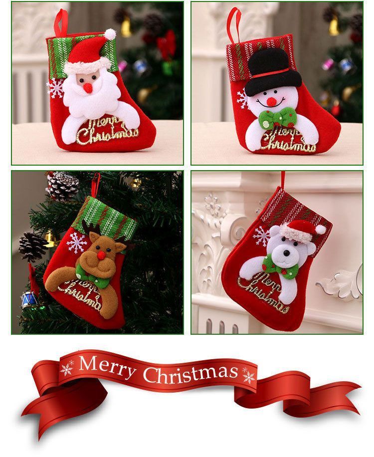 Traditional Oversized Santa Christmas Stocking, Holiday Decorative Present Bag, 47*28cm