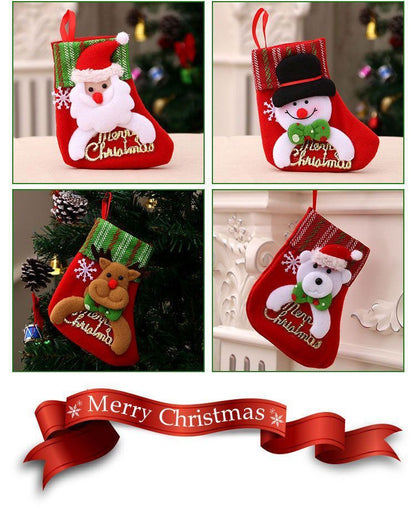 Traditional Oversized Santa Christmas Stocking, Holiday Decorative Present Bag, 47*28cm