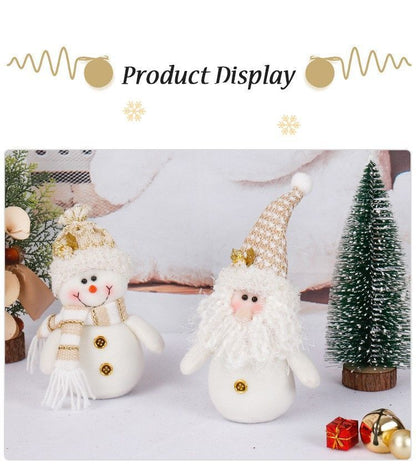 White Snowman Plush Doll, Christmas & Halloween Home Decoration Ornament, Holiday Gift