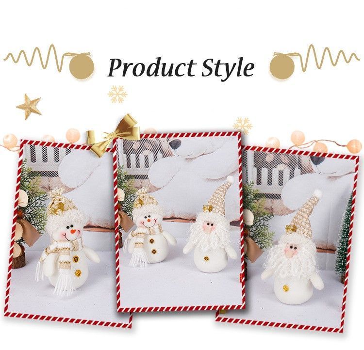 White Snowman Plush Doll, Christmas & Halloween Home Decoration Ornament, Holiday Gift