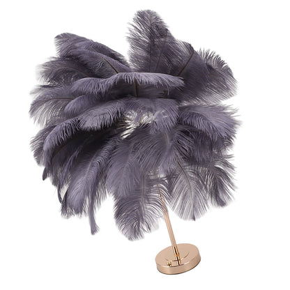 Feather Table Lamp Rechargeable Modern Romantic Decoration Lamp Bedroom Bedside Lamp for Home Decoration Grey