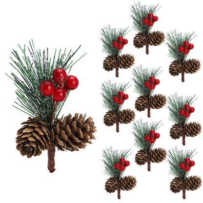 Mini Christmas Tree Accessories Pine Cones Pine Branches Christmas Decorations Small Flower Arrangements