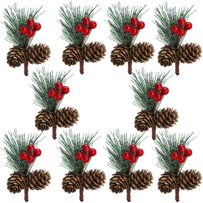 Mini Christmas Tree Accessories Pine Cones Pine Branches Christmas Decorations Small Flower Arrangements