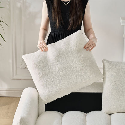 Ivy teddy fur fabric corner sofa - White