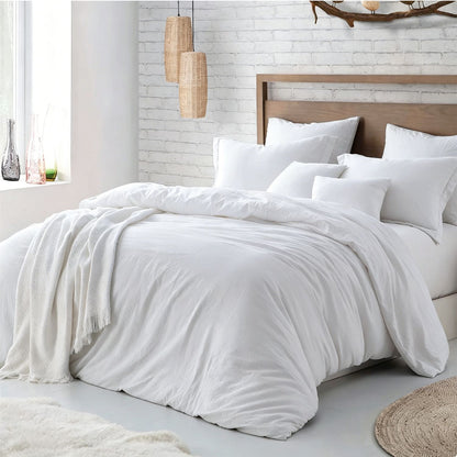 Hotel Soft Microfiber Duvet Cover Set-2000TC Quilt Cover Set & Pillowcases -1 Donna Cover Zipper Closure & 1 x Pillowcases-Breathable Bedding - Wrinkle, Fade, Stain Resistant(White,King)