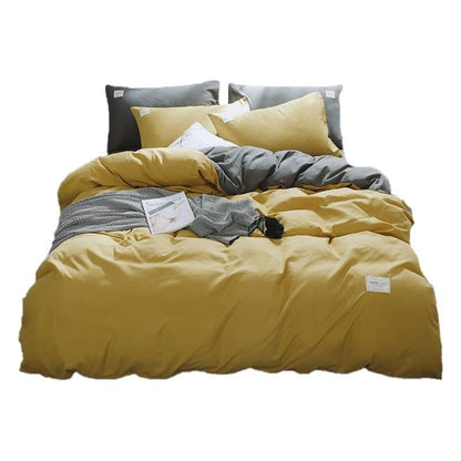 Qianjin Cotton Solid Color 4 Piece Bedding Set Sapphire Blue 1.5 m bed [bed sheet set] quilt cover 150*200cm bed sheet 180*230cm pillowcase 48*74*2
