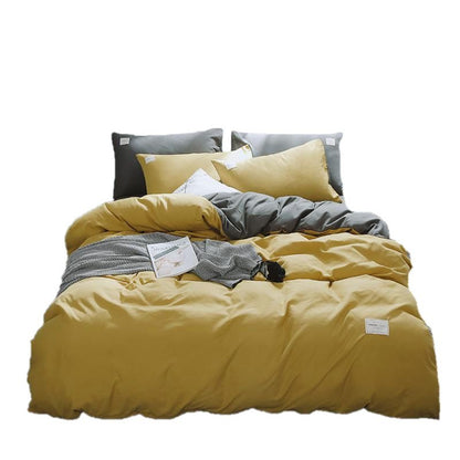 Qianjin Cotton Solid Color 4 Piece Bedding Set Sapphire Blue 1.5 m bed [bed sheet set] quilt cover 150*200cm bed sheet 180*230cm pillowcase 48*74*2