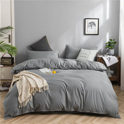 Qianjin Cotton Solid Color 4 Piece Bedding Set Light gray 1.5 m bed [bed sheet set] quilt cover 150*200cm bed sheet 180*230cm pillowcase 48*74*2