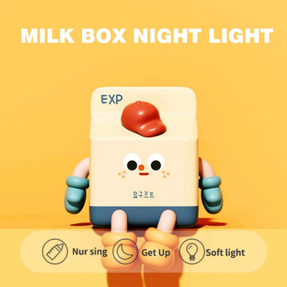 Night Light for Kids/Baby, LED Cute Lamp, Milk Box Night Light Nursery/Led with Dimmable, Rechargeable Bedside Touch Soft Lamp