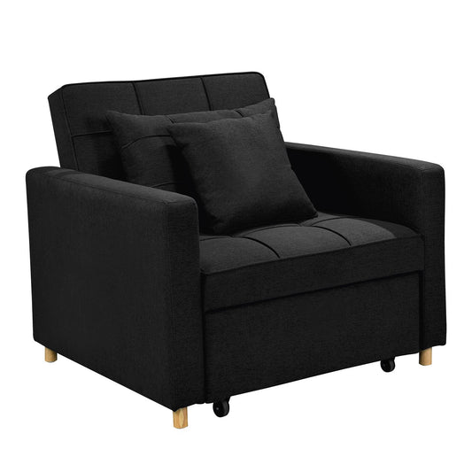 Arlo Suri 3-in-1 Convertible Lounge Chair Bed - Black