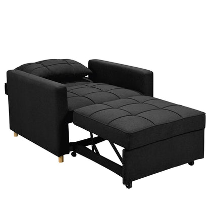 Arlo Suri 3-in-1 Convertible Lounge Chair Bed - Black