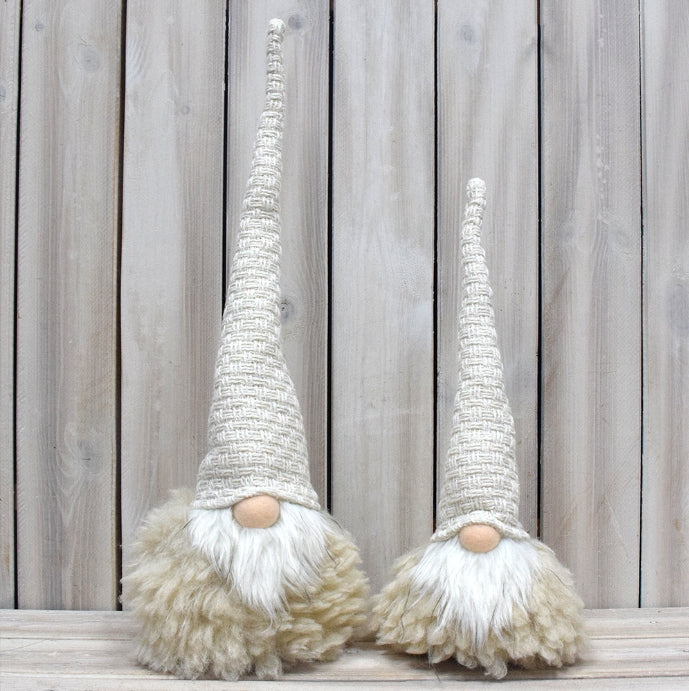 Beige Charming Handcrafted Christmas Gnome - Nordic Tomte Plush Figurine for Holiday Decor(11*11*36cm)