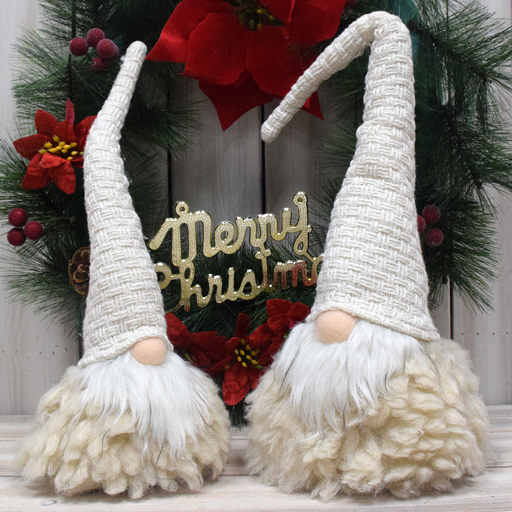 Beige Charming Handcrafted Christmas Gnome - Nordic Tomte Plush Figurine for Holiday Decor(11*11*36cm)