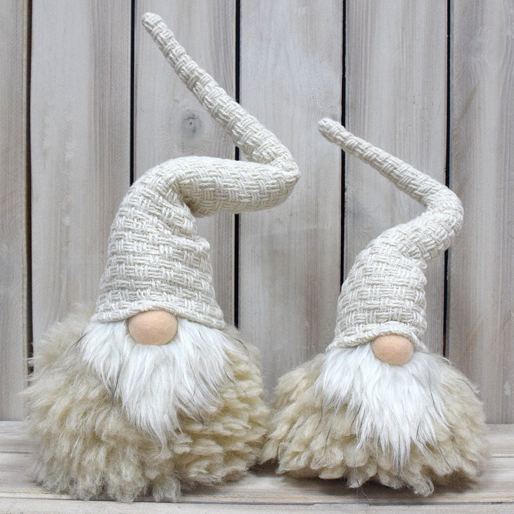 Beige Charming Handcrafted Christmas Gnome - Nordic Tomte Plush Figurine for Holiday Decor(11*11*36cm)