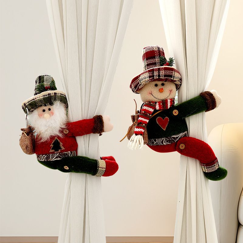 Christmas Reindeer Curtain Tiebacks Set of 2, Festive Plush Curtain Holders for Window Drapes, Holiday Home Decor