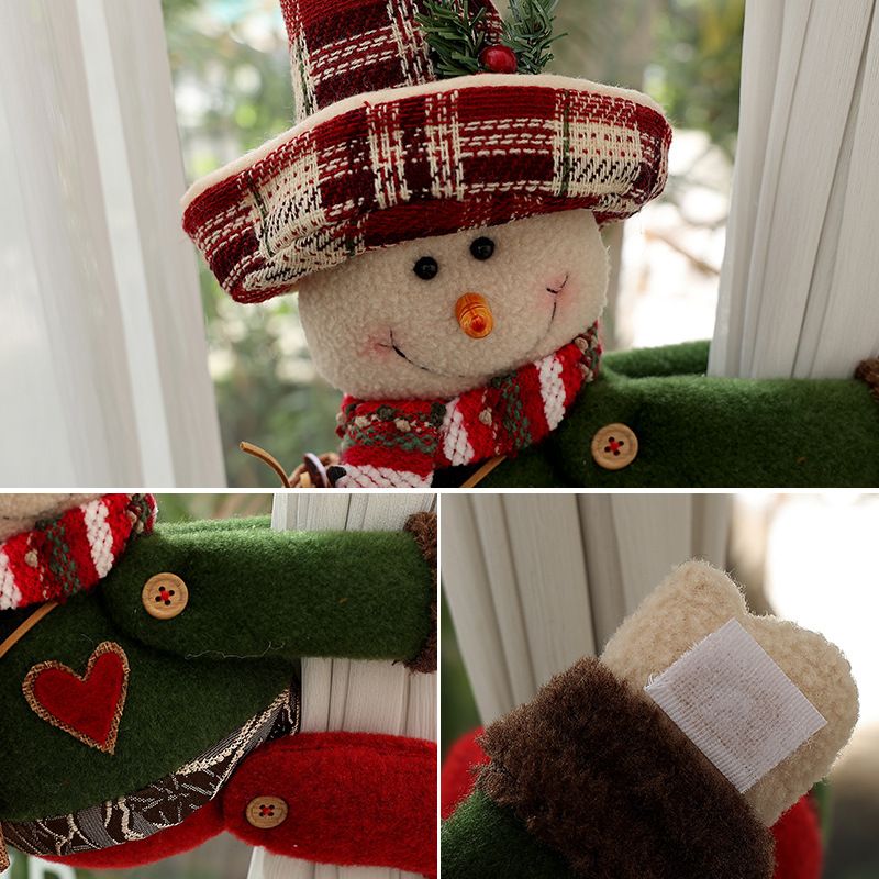 Christmas Reindeer Curtain Tiebacks Set of 2, Festive Plush Curtain Holders for Window Drapes, Holiday Home Decor