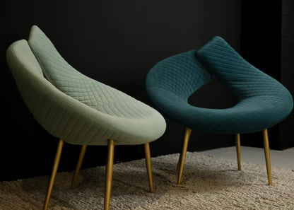 Aesthetic Clover Velvet Open Back Chairs