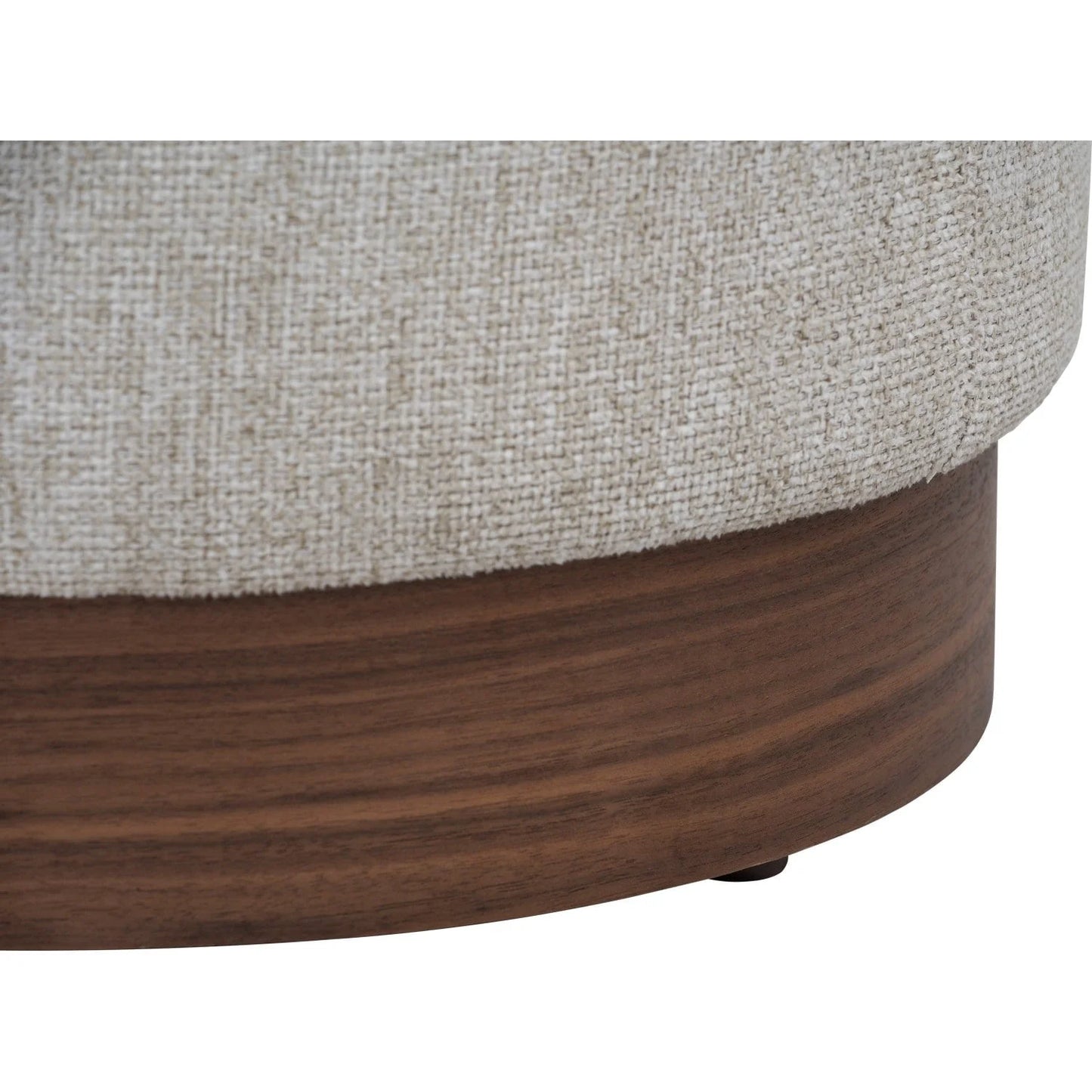 Aura pouf Stool with walnut finish