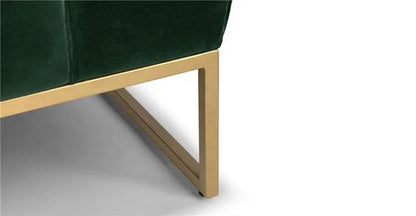 Closeup on Pine 1 Seat Stainless Footer With Golden Finish