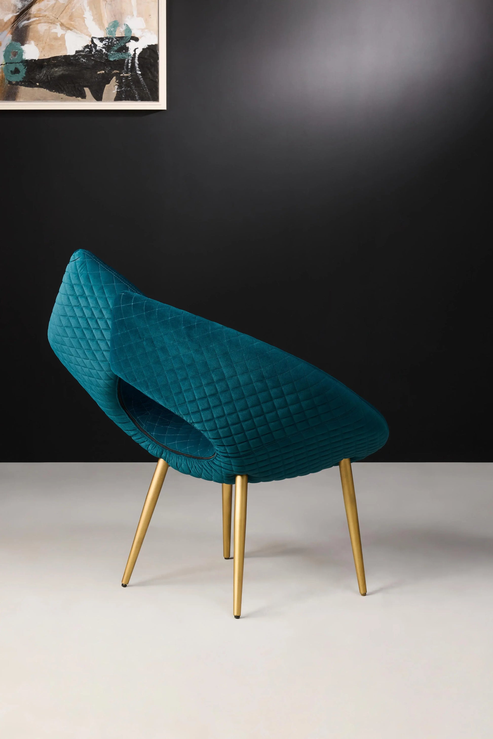 Clover Velvet Open Back Chair Back View