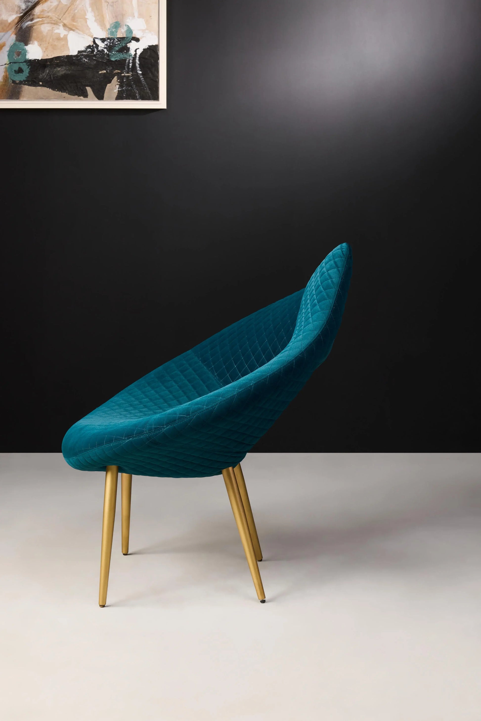 Clover Velvet Open Back Chair Side View