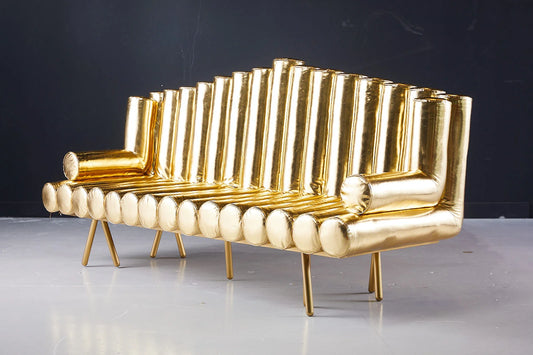 Cordelia Gold Sofa Full View