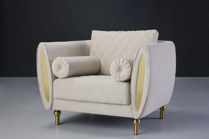 Elegant Azalea Taupe sofa White