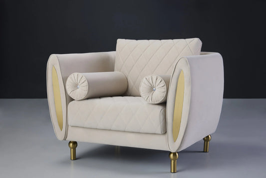 Elegant Azalea Taupe sofa White