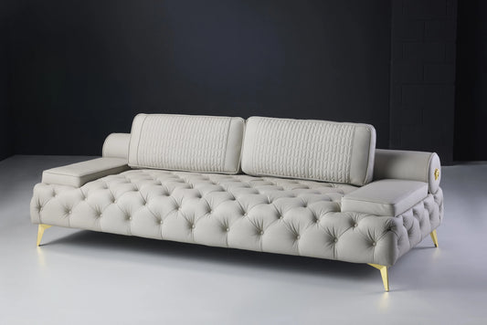 Elegant Mars 3 Seater Leather Sofa Display