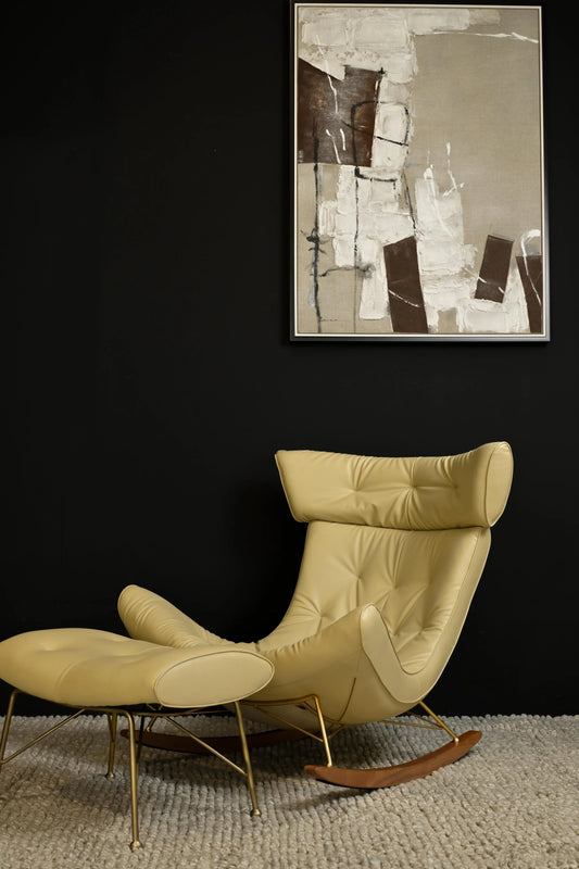 Faux leather ease recliner chair - Yellow