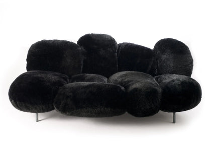 Fern Exquisite Black Faux Hair Sofa – Luxurious Design