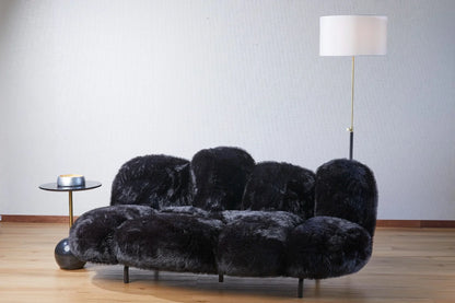 Fern’s black faux hair sofa - Livingroom Display