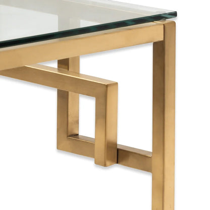 Gold Stainless Steel Base Table Joinery Close-Up