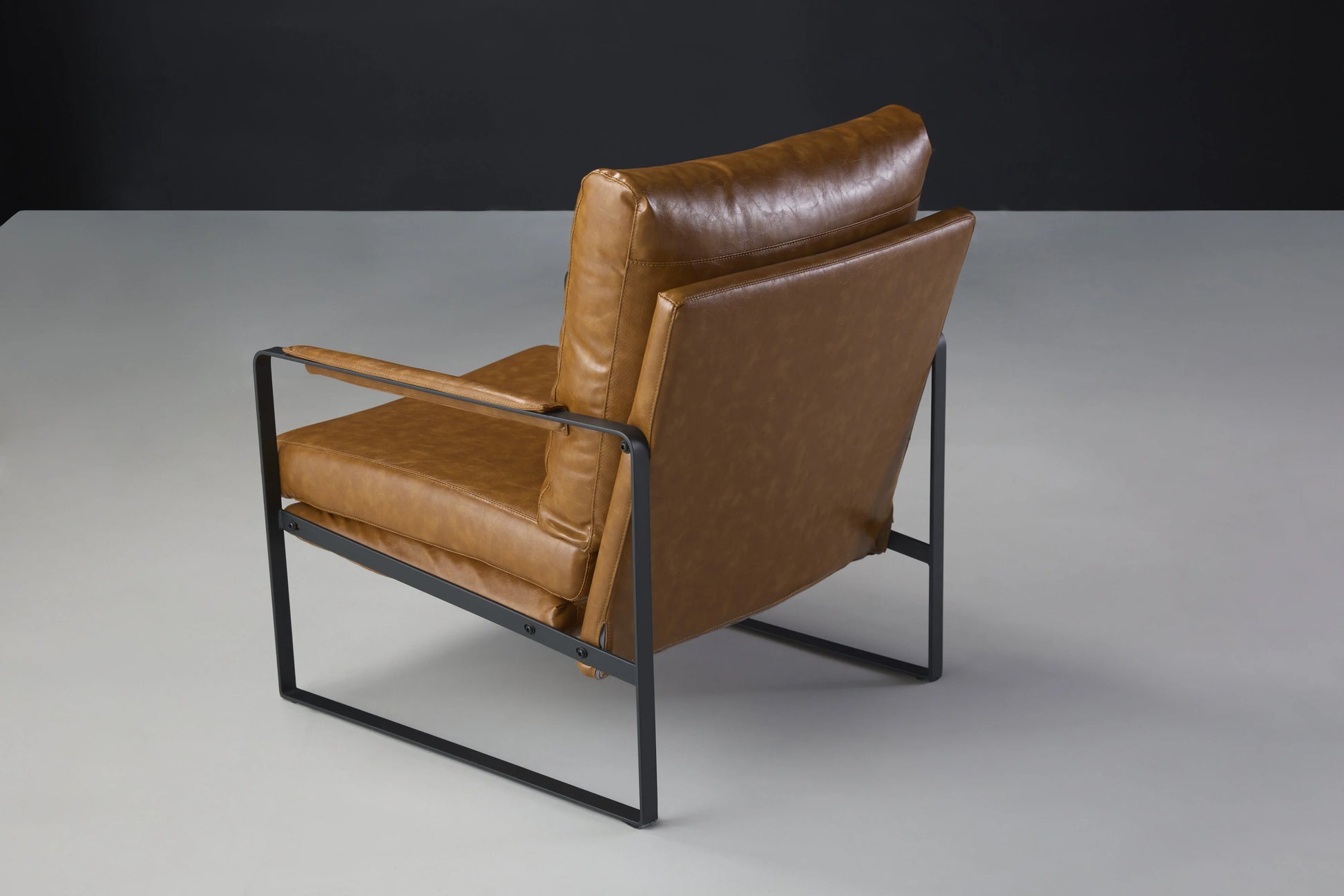 Hazel Brown Leather Chair Back View