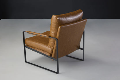 Hazel Brown Leather Chair Back View