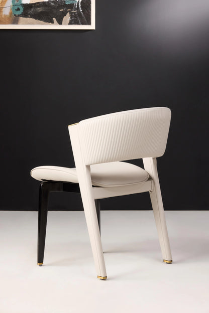 Iben Silicone Leather Dining Chair Back View
