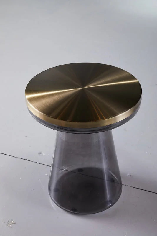 Iron Tray Side Table - Side Angle View