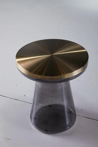 Iron Tray Side Table - Side Angle View