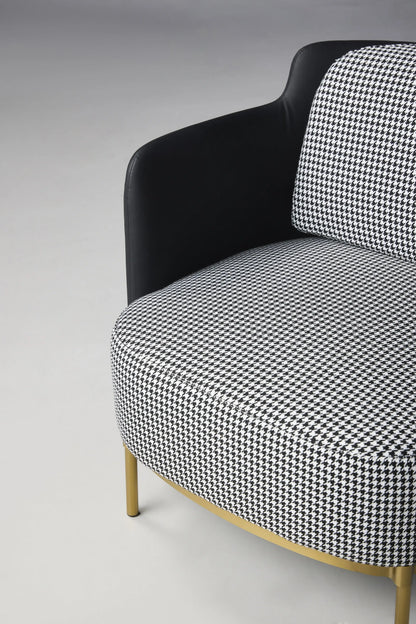 Kai Chair White and Black Linen Fabric Details