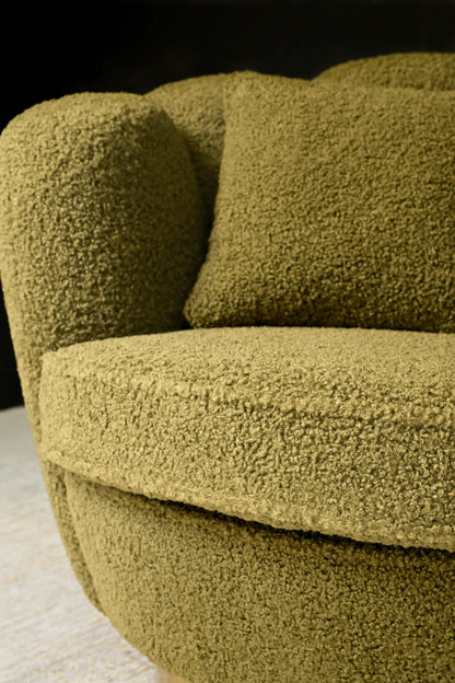 Lily Swivel Chair Green Fabric Close-up