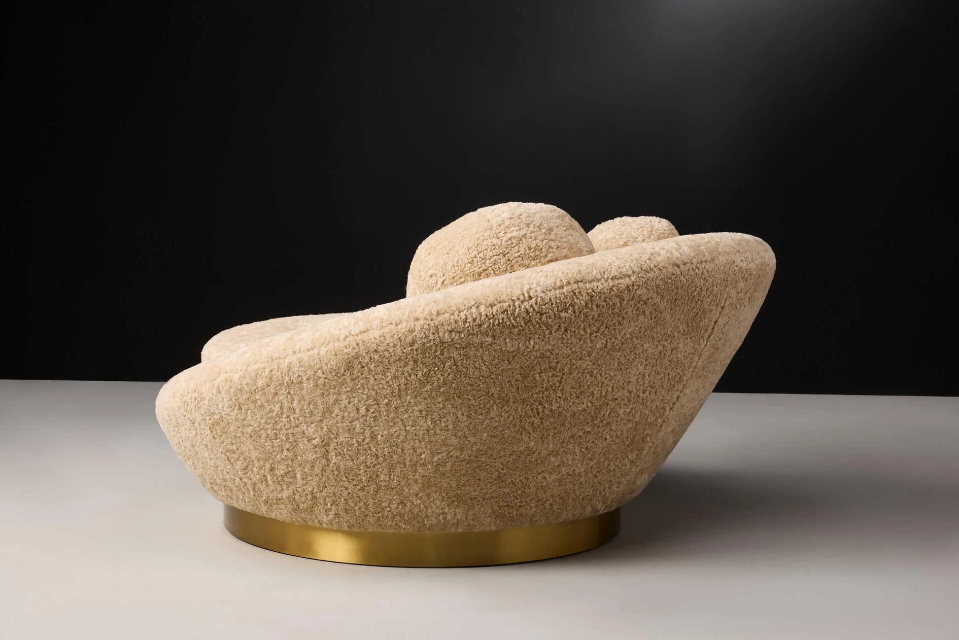 Lotus Teddy Fabric Plush Chair Back View
