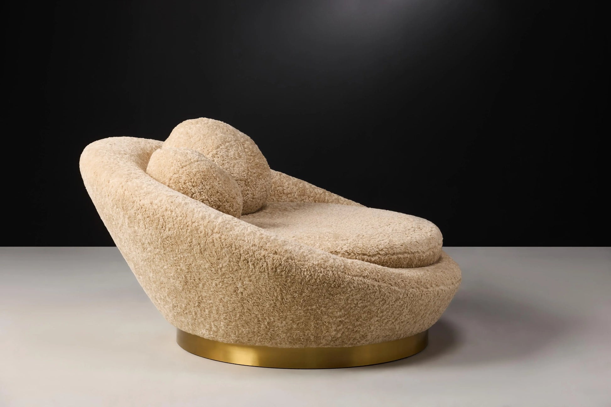 Lotus Teddy Fabric Plush Chair Side View