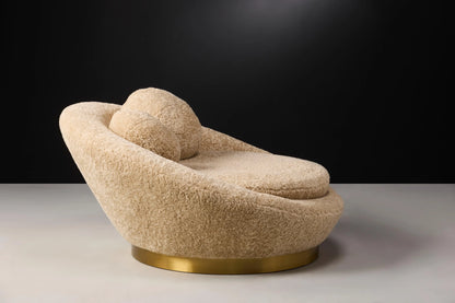 Lotus Teddy Fabric Plush Chair Side View