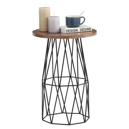 Lozenge Round Side Table With Modern Decor Accents